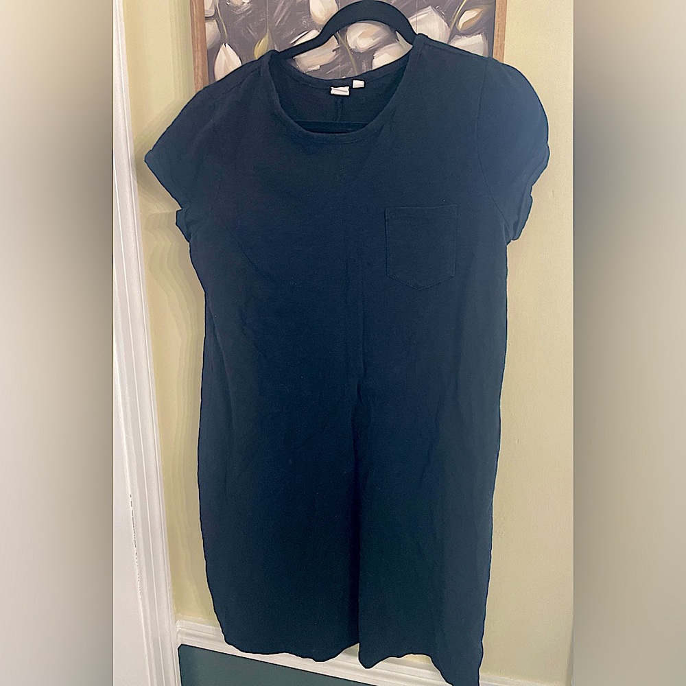 GAP Black T-Shirt Dress with Pocket size L